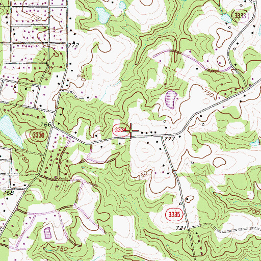 Topographic Map of Alamance Fire Department Station 44, NC