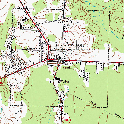 Topographic Map of Jackson Volunteer Fire Department, NC