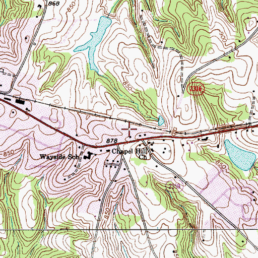 Topographic Map of Wayside Volunteer Fire Department, NC