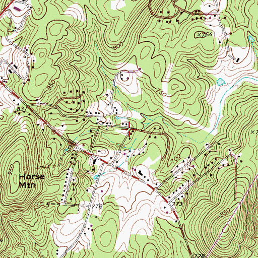 Topographic Map of Eastside Volunteer Fire Protection Association Station 1, NC