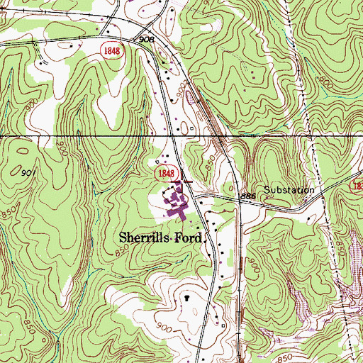 Topographic Map of Sherrills Ford Terrell Fire and Rescue Base 1, NC