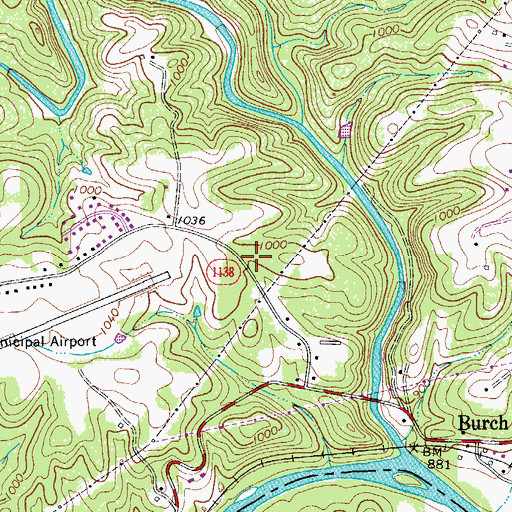 Topographic Map of Cc Camp Volunteer Fire Department, NC