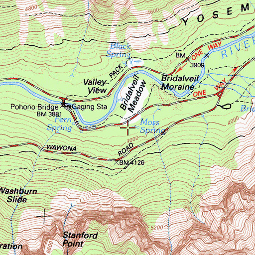 Topographic Map of Moss Spring, CA