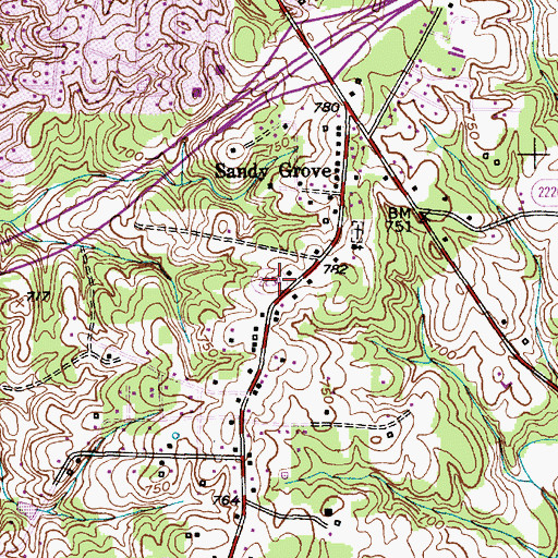 Topographic Map of Central Fire Department, NC
