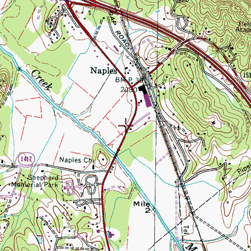 Topographic Map of Fletcher Fire and Rescue Department Station 3, NC