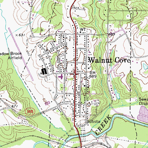Topographic Map of Walnut Cove Volunteer Fire and Rescue Department, NC