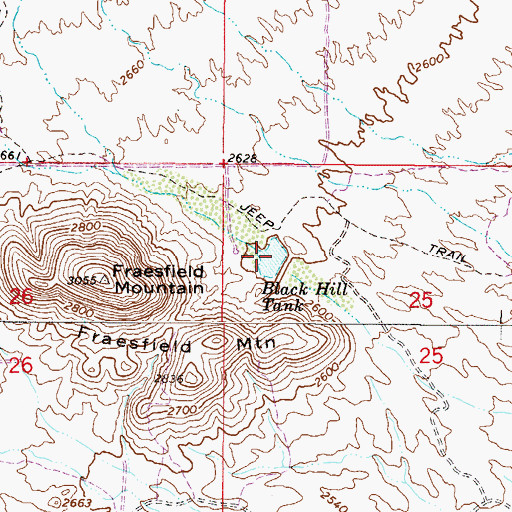 Topographic Map of Black Hill Tank, AZ
