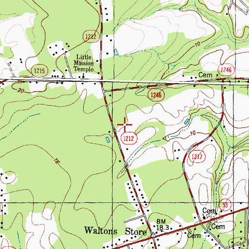 Topographic Map of Southwest Volunteer Fire Department, NC