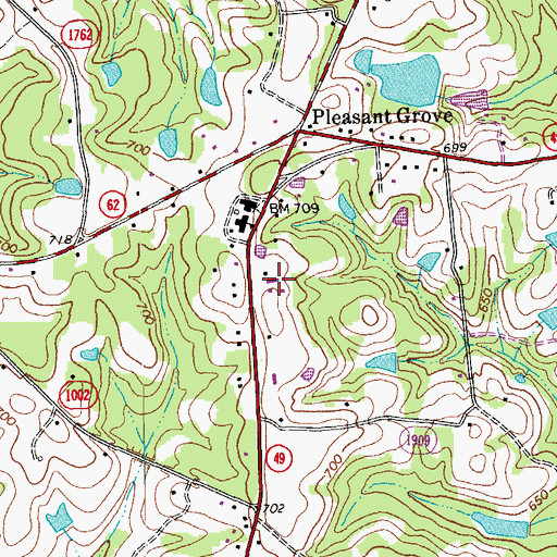 Topographic Map of Northeastern Alamance Volunteer Fire Department, NC