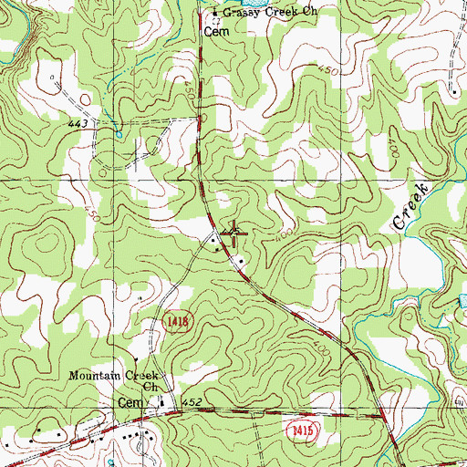Topographic Map of Cornwall Volunteer Fire Department, NC