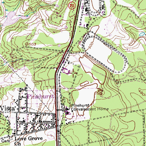 Topographic Map of Pinehurst Fire Department Station 2, NC