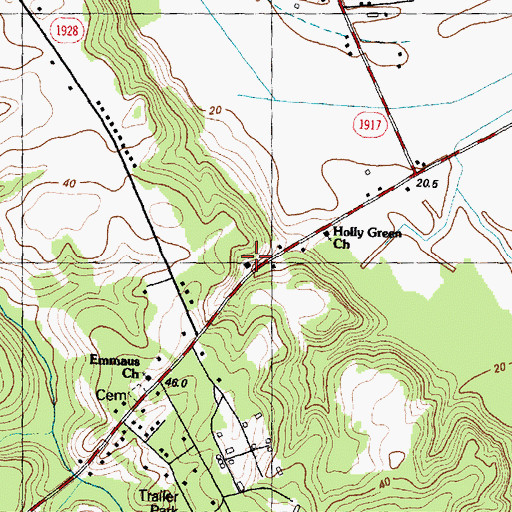 Topographic Map of Arrington Volunteer Fire Department, NC