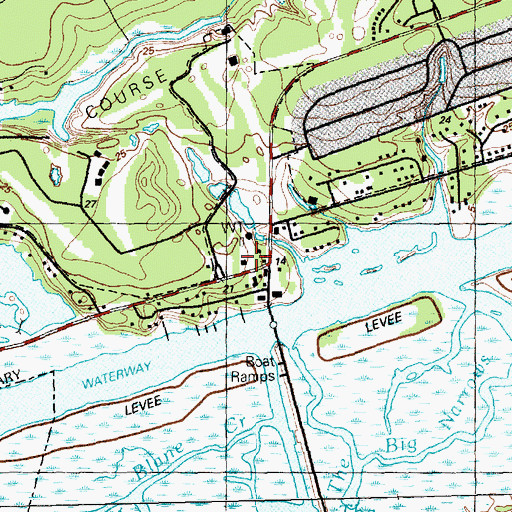 Topographic Map of Sunset Beach Fire Department, NC