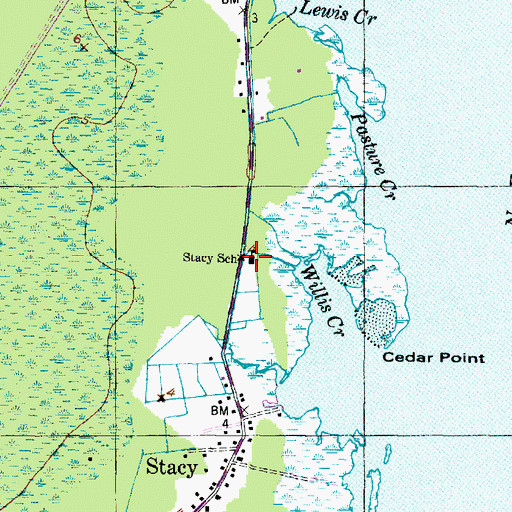 Topographic Map of Stacy Volunteer Fire Department, NC