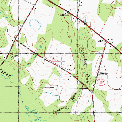 Topographic Map of Albertson Volunteer Fire Department, NC