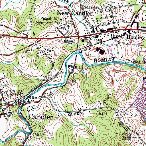 Topographic Map of Enka Candler Fire and Rescue, NC