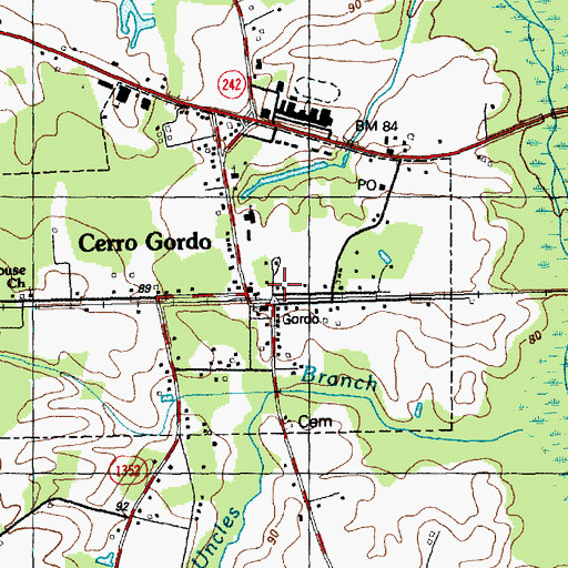 Topographic Map of Cerro Gordo Volunteer Fire and Rescue Squad, NC