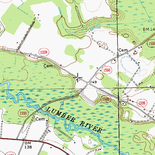 Topographic Map of Deep Branch Volunteer Fire Department, NC