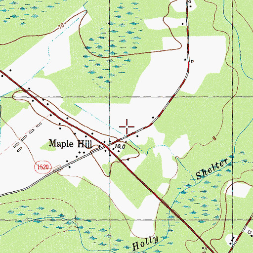 Topographic Map of Maple Hill Volunteer Fire Department, NC