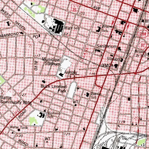 Topographic Map of Rocky Mount Fire Department Station 2, NC