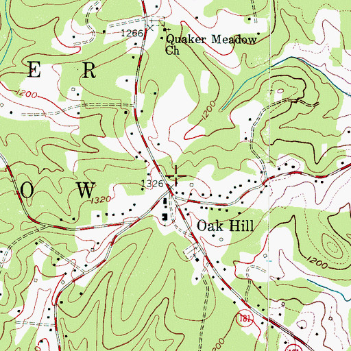 Topographic Map of Oak Hill Fire and Rescue Protection Association Station 1, NC