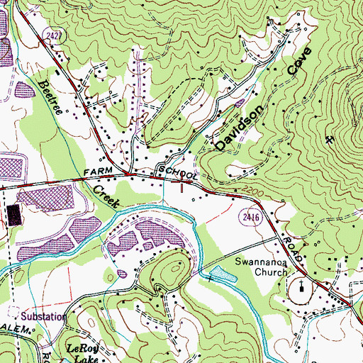 Topographic Map of Swannanoa Fire and Rescue Department Bee Tree Station, NC