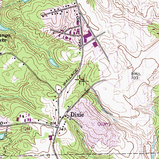 Topographic Map of Charlotte Fire Department Station 41, NC