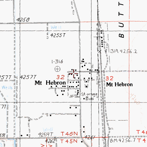 Topographic Map of Mount Hebron, CA
