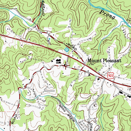 Topographic Map of Champion Volunteer Fire Department Main Station, NC
