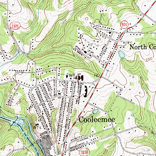 Topographic Map of Cooleemee Volunteer Fire Department, NC