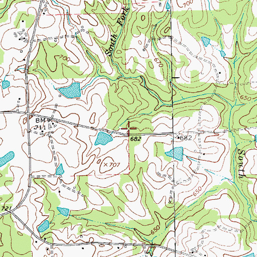 Topographic Map of Cedar Grove Volunteer Fire Department Station 1, NC