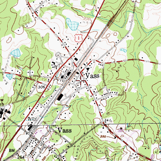 Topographic Map of Circle V Fire Department Station 1, NC