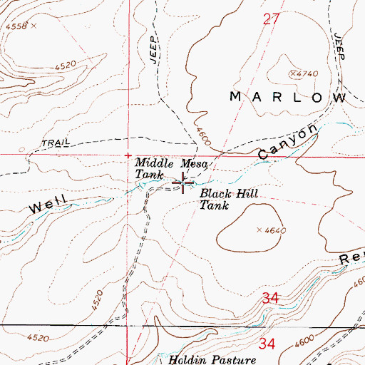 Topographic Map of Black Hill Tank, AZ