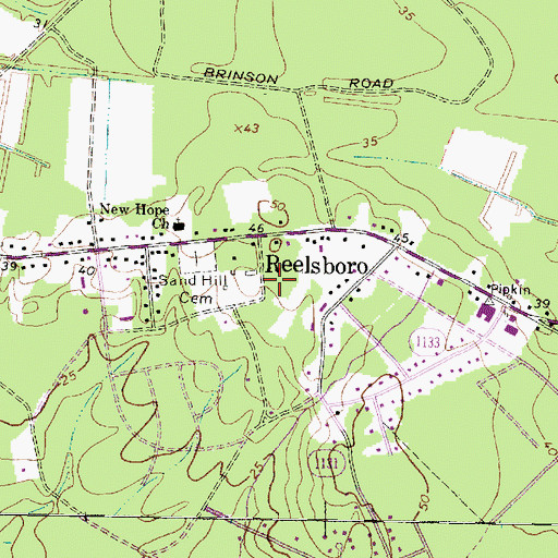 Topographic Map of Reelsboro Fire Department, NC