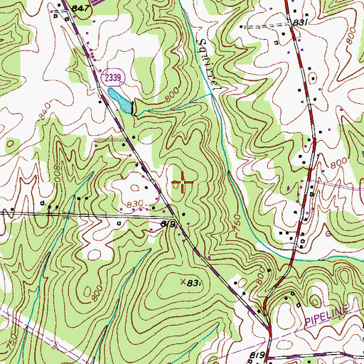 Topographic Map of Guilford County Fire Station 58 Fire District 13, NC