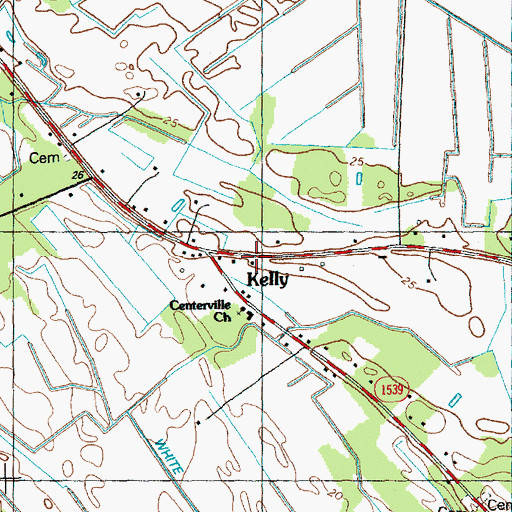 Topographic Map of Kelly Volunteer Fire Department, NC