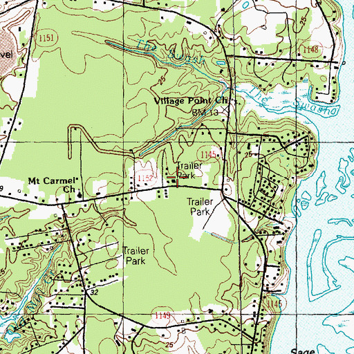 Topographic Map of Shallotte Point Volunteer Fire Department, NC