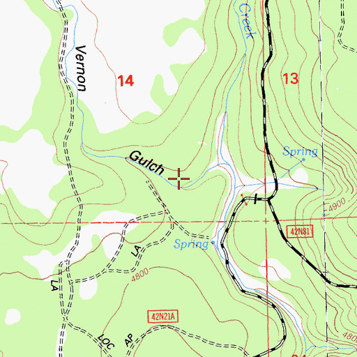 Topographic Map of Mount Vernon Gulch, CA