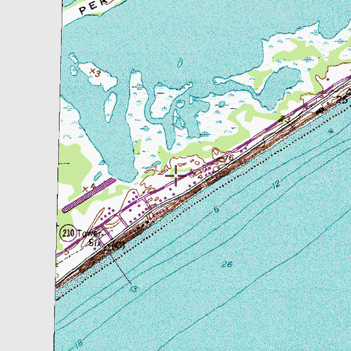 Topographic Map of North Topsail Beach Fire Department South Station, NC