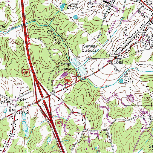 Topographic Map of Pilot Knob Volunteer Fire Department, NC
