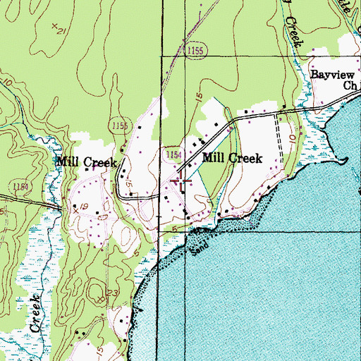 Topographic Map of Mill Creek Fire and Rescue Department, NC