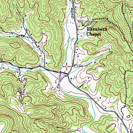 Topographic Map of Garren Creek Volunteer Fire Department, NC
