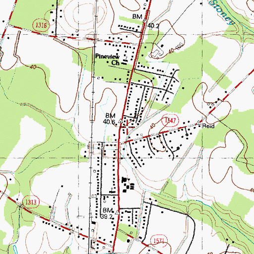 Topographic Map of Belfast Volunteer Fire Department, NC