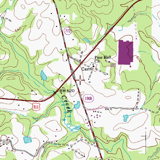 Topographic Map of Stokes - Rockingham Volunteer Fire Department and Rescue Squad Station 1 Headquarters, NC
