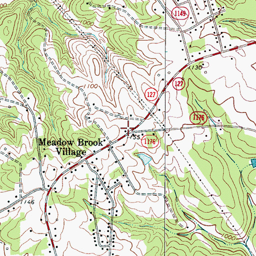 Topographic Map of Mountain View Volunteer Fire Department Station 12, NC