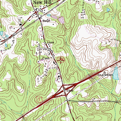 Topographic Map of Apex Fire Department Station 2, NC