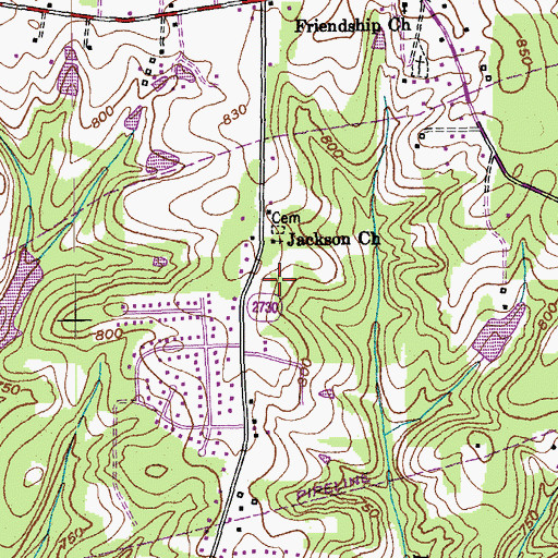 Topographic Map of Northeast Guilford Volunteer Fire Department Station 32, NC