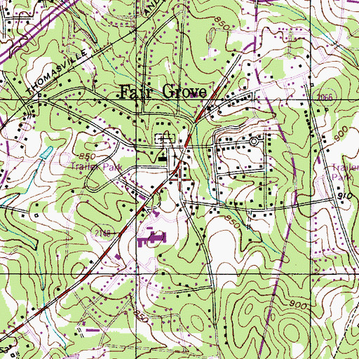 Topographic Map of Fair Grove Fire Department Main Station, NC