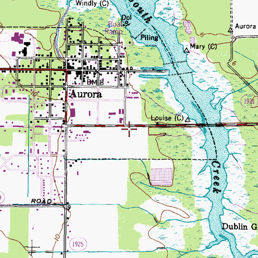 Topographic Map of Aurora Fire Department and Rescue Squad, NC