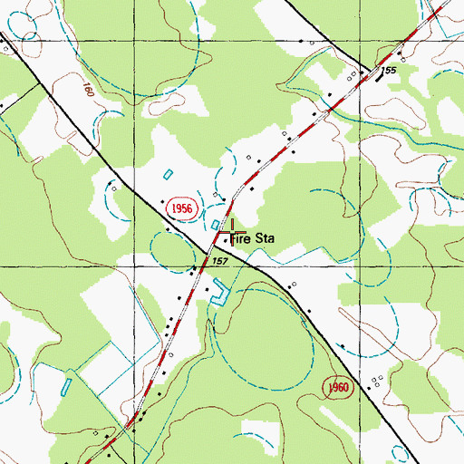 Topographic Map of East Howellsville Fire Department, NC